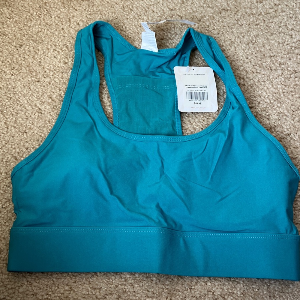 Fabletics Teal On the Go II Sports Bra